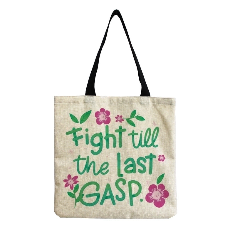 Women's Minimalist Letter Cotton And Linen Shopping Bags