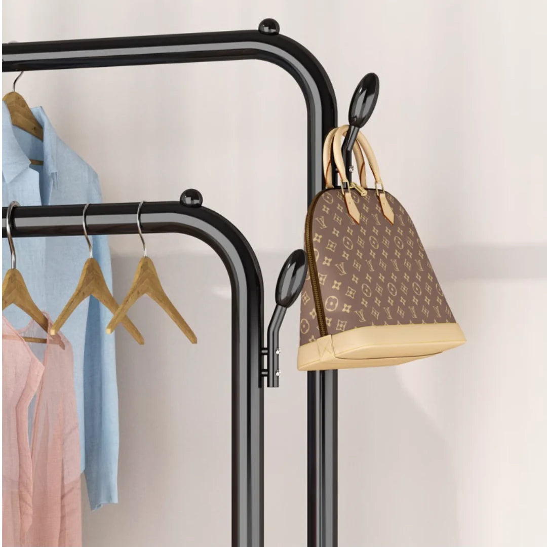 Garment Rack with Wheels. Double Pole Clothes Hanger