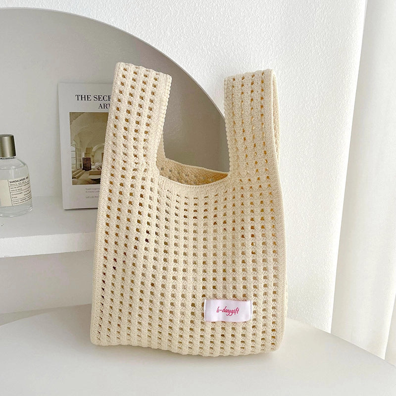 Women's Medium Polyester Solid Color Basic Classic Style Square Open Tote Bag