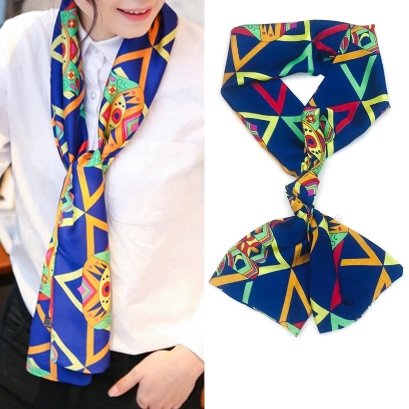 Women's Elegant Minimalist Geometric Chiffon Printing Silk Scarf