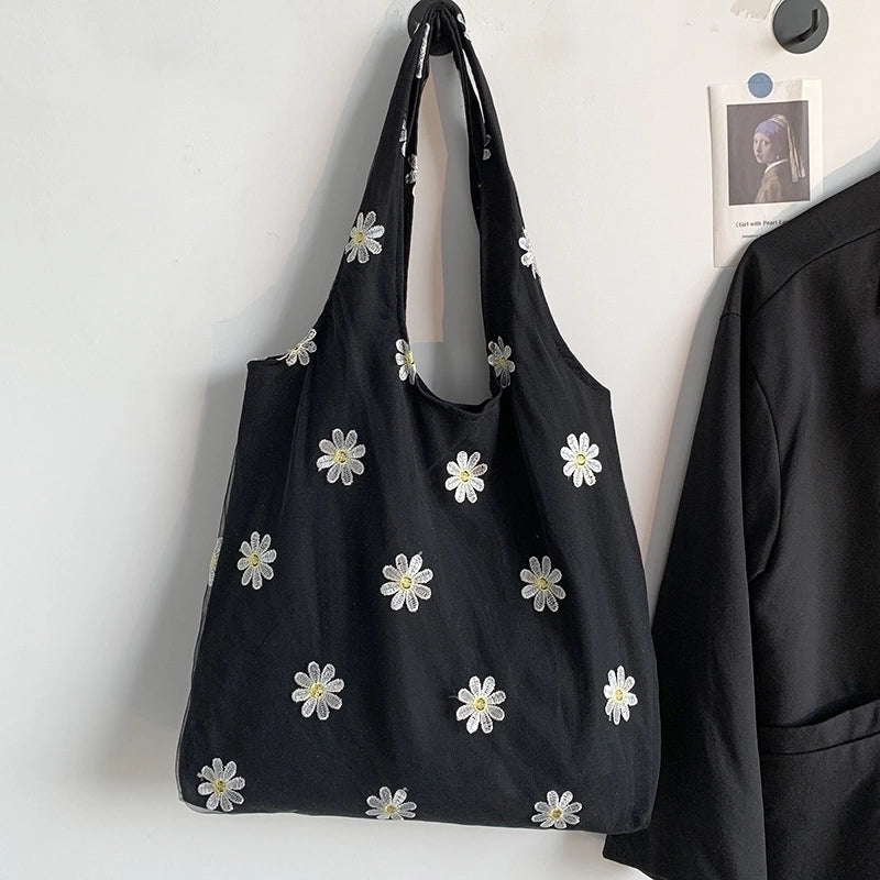 Women's Large Canvas Butterfly Vintage Style Square Open Underarm Bag