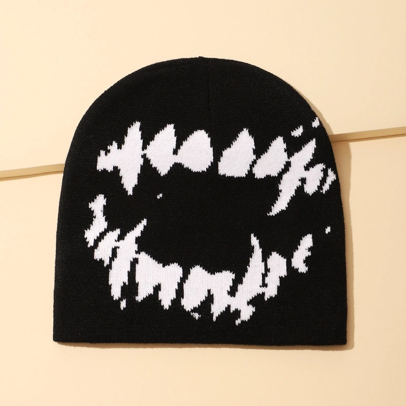 Unisex Retro Funny Printing Grimace Eaveless Wool Cap
