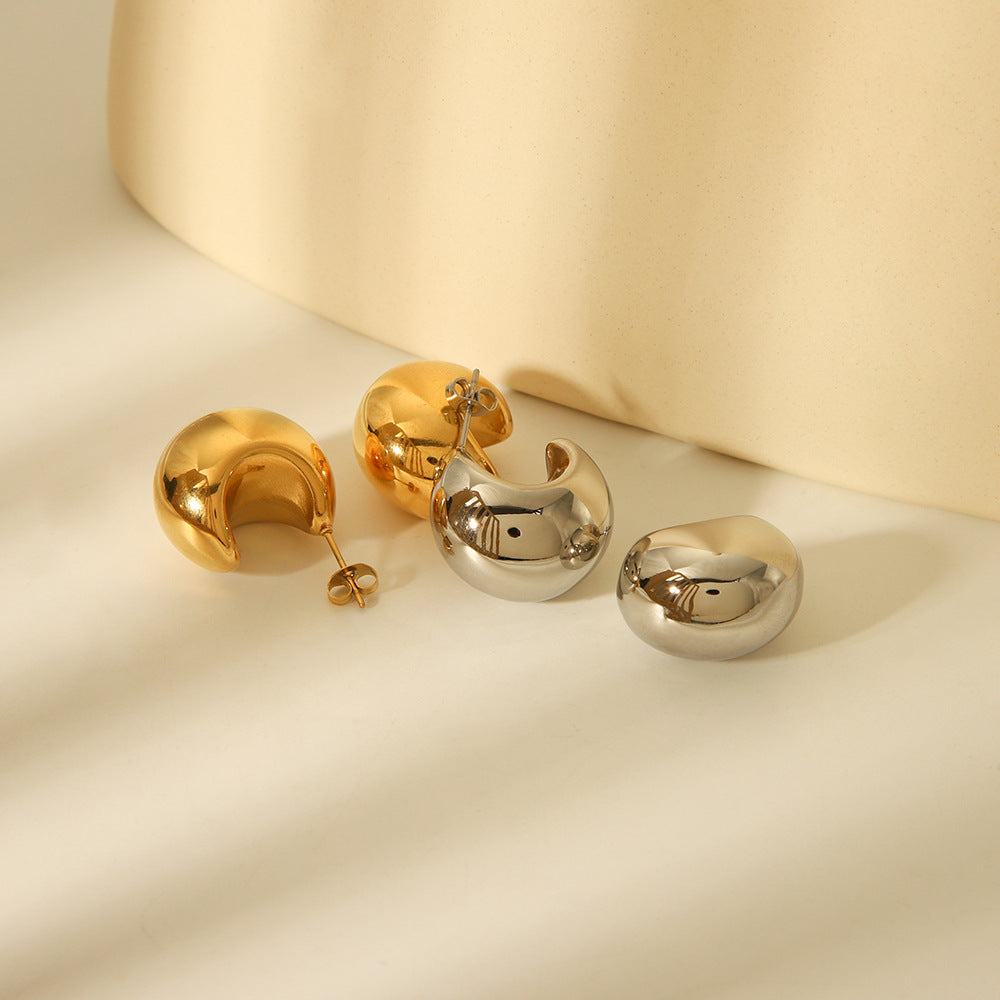IG Style Sphere Geometric Stainless Steel Electroplating Earrings