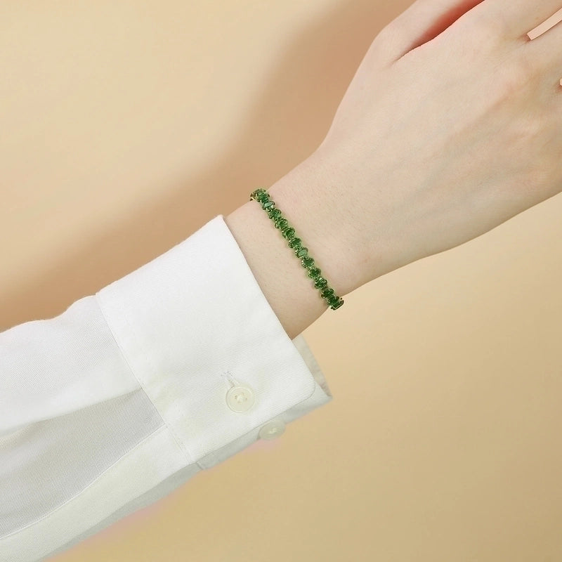 Fashion Solid Color 201 Stainless Steel Zircon 18K Gold Plated Plating Inlay Bracelets Necklace