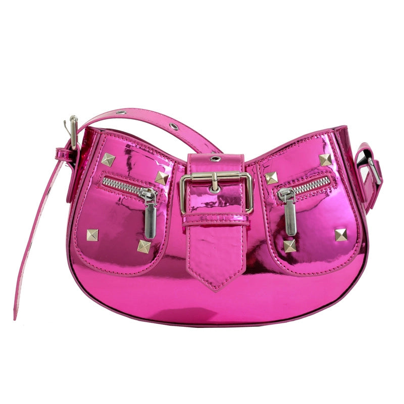 Women's Medium Pu Leather Solid Color Streetwear Zipper Underarm Bag
