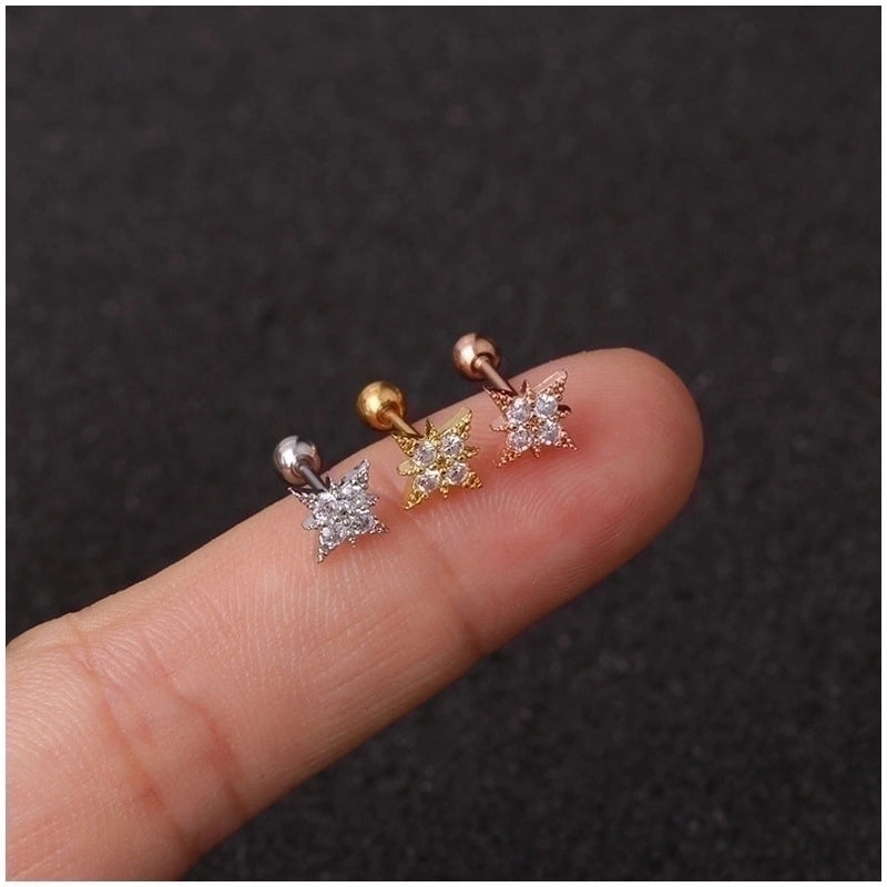 Ear Cartilage Rings & Studs Novelty Flower 316L Stainless Steel  Copper
