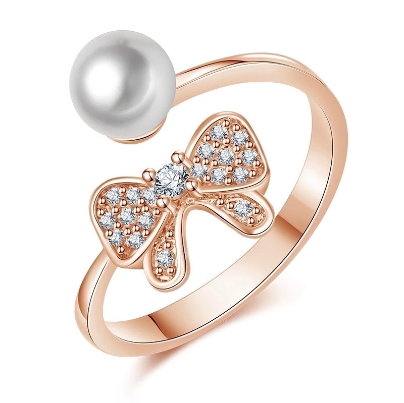 Minimalist Solid Color Copper Plating Inlay Artificial Diamond Rings 1 Piece