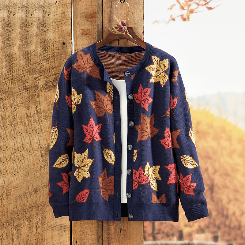 Fallen Leaves Women's Sweater Cardigan In The Breeze