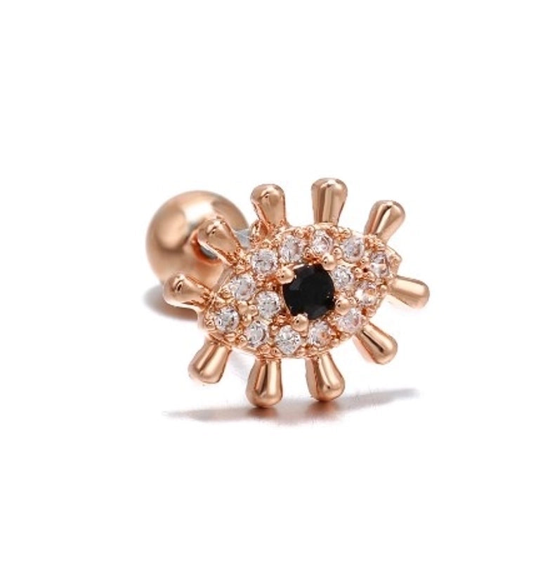 Fashion Geometric Brass Plating Zircon Ear Studs 1 Piece