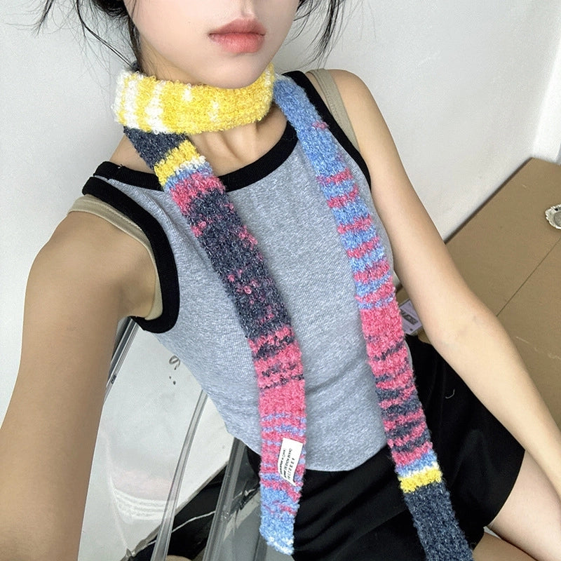 Women's Retro Ethnic Style Color Block Imitation Cashmere Scarf