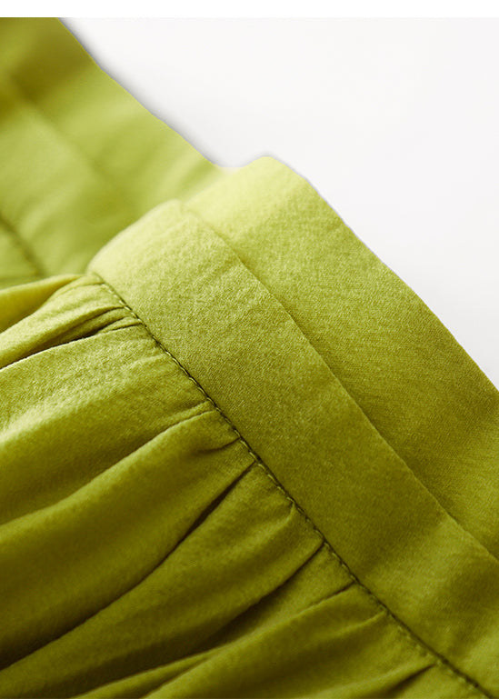 Boho Grass Green Exra Large Hem Cotton Holiday Skirt Spring