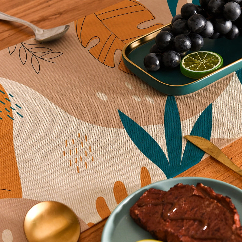 Elegant Classical Leaf Linen Tablecloths