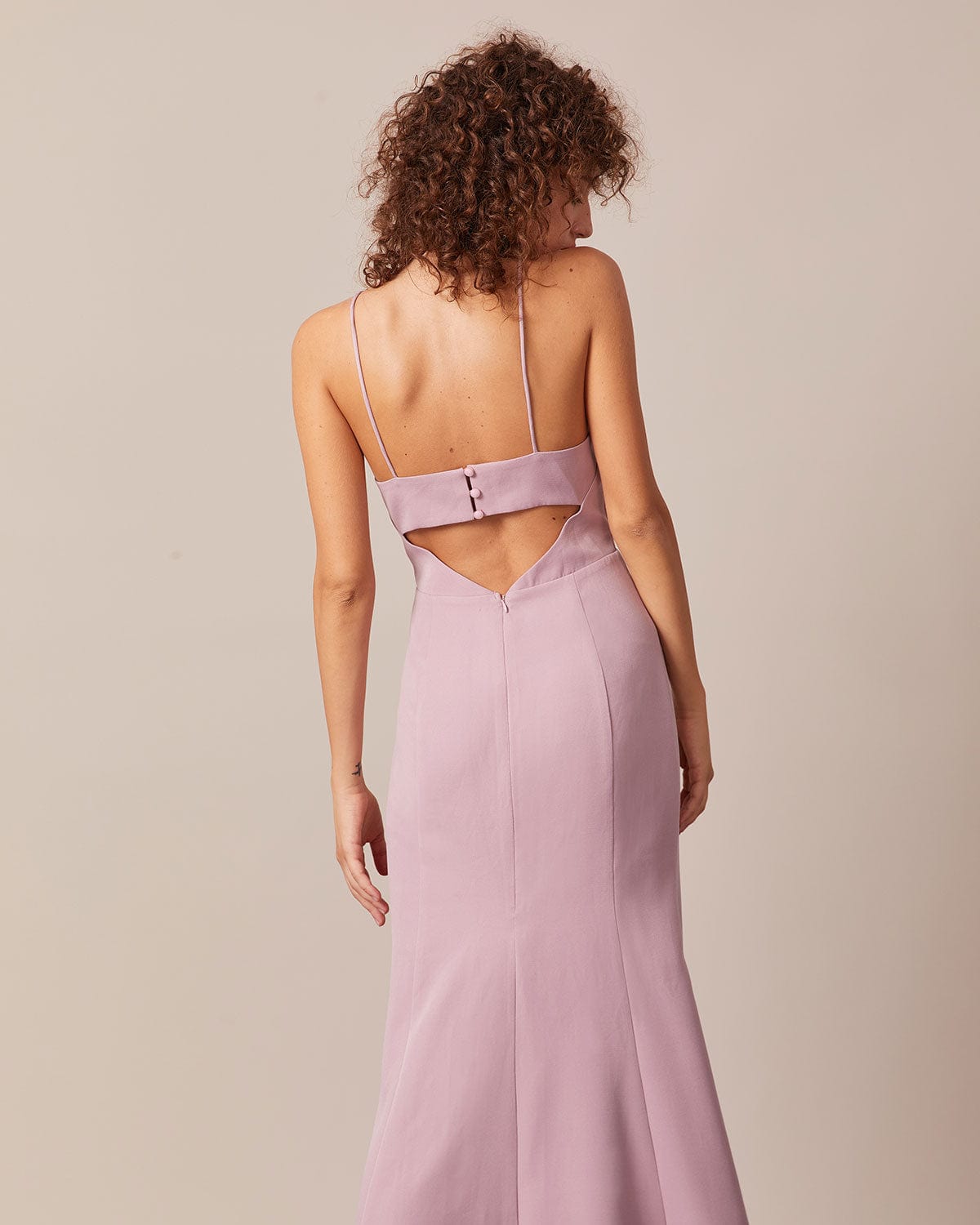 The Purple Cutout Back Mermaid Maxi Dress