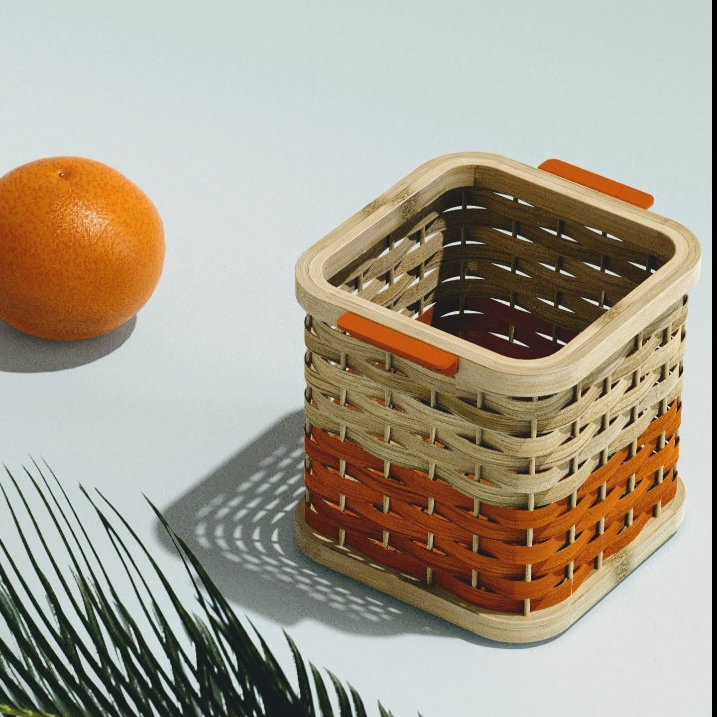 Mini Desk Basket: Wicker Handwoven Storage Basket | Decorative Basket | Colorful Bamboo Basket for Home Corporate Gifting [15cm/6in(W) x 15cm/6in(H) x 15cm/6in(B)]