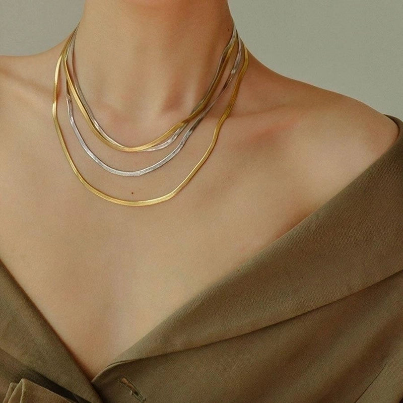 Minimalist Geometric Solid Color Titanium Steel Plating Necklace