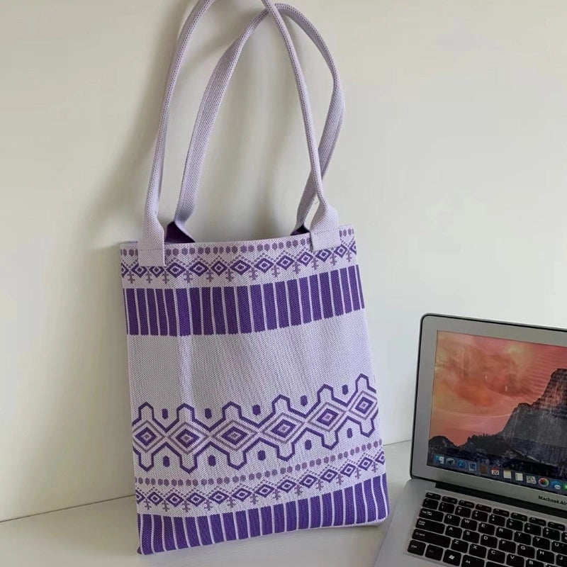 Women's Large Polyester Geometric Streetwear Square Open Handbag