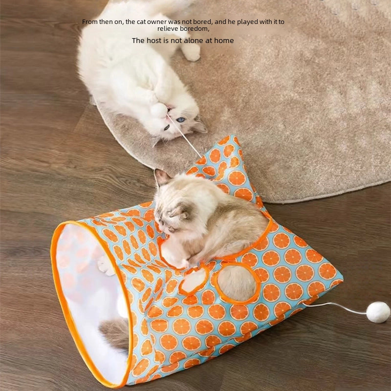 New Interactive Cat Toy Tunnel Bag Sound Paper Cat Drill Hole Playing Toy For Kittens Pet Manufacturer