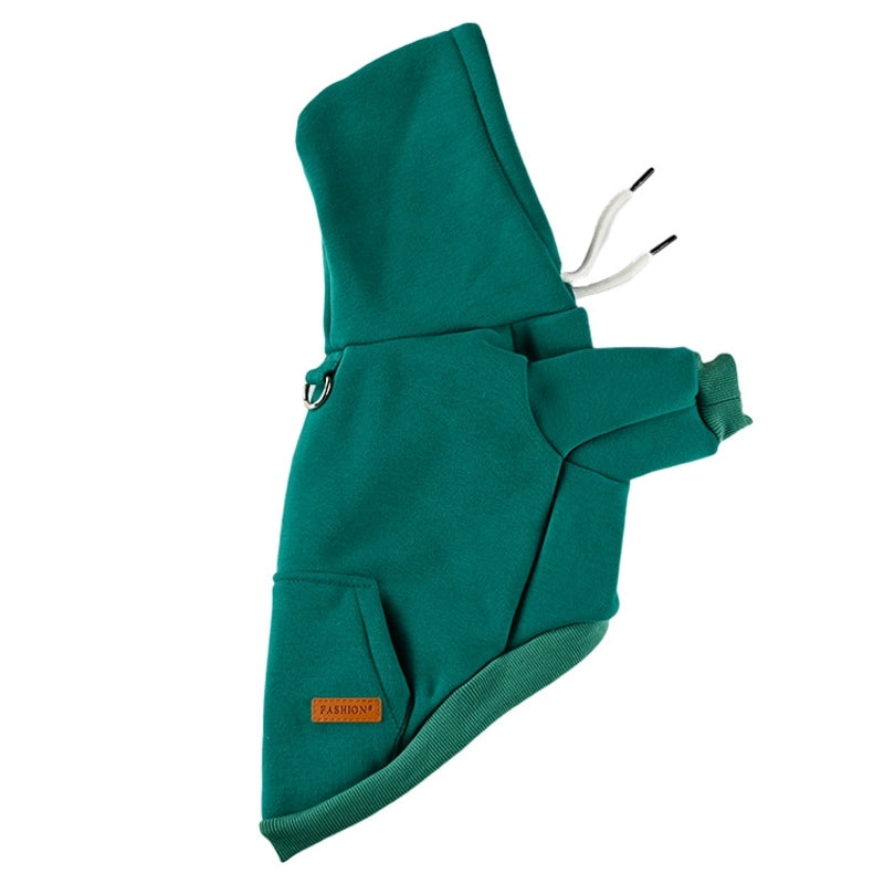 New Pure Color Cotton Pet Hooded Dog Clothes