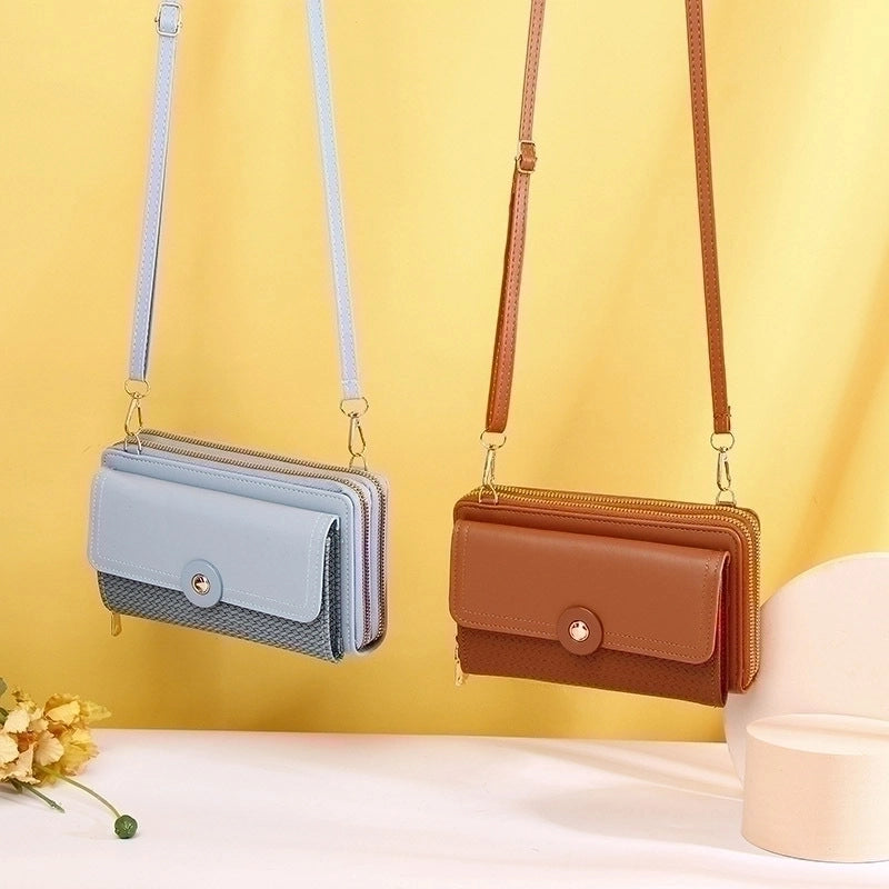 Women's Pu Leather Solid Color Basic Zipper Phone Wallets