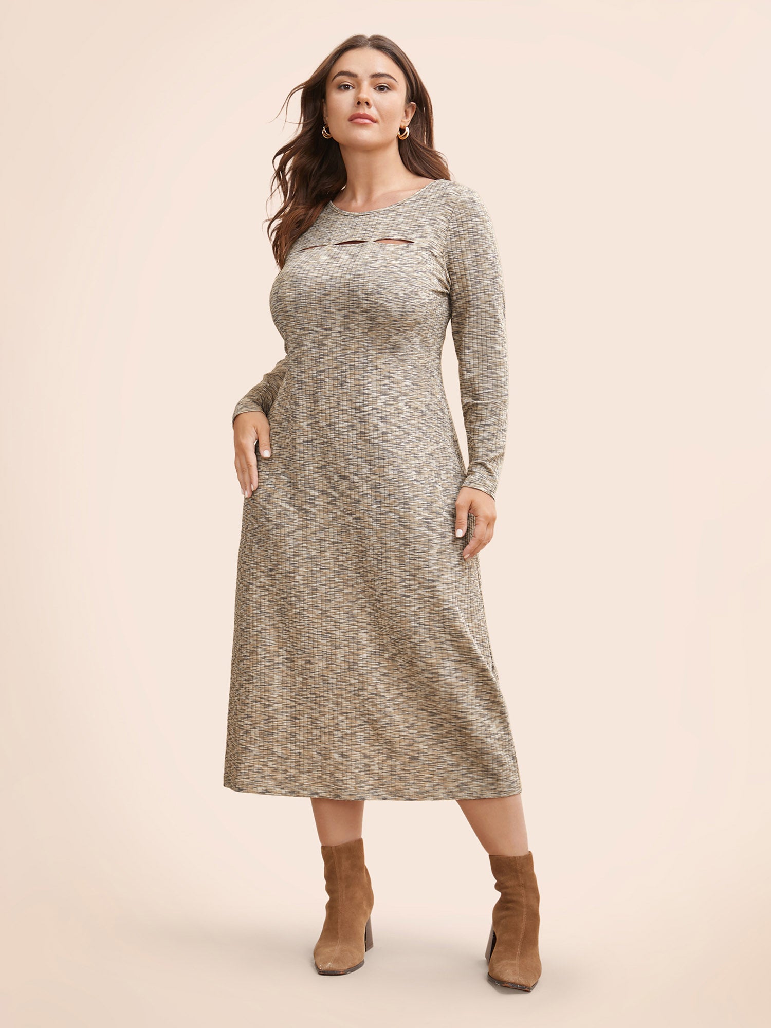 Heather Pit Strip Cut Out Dress