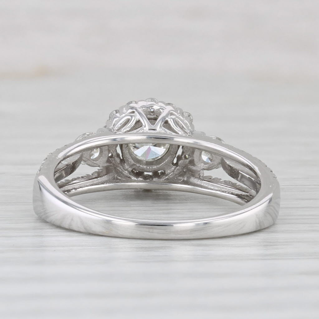 Vera Wang 0.92ctw Round Diamond Halo Engagement Ring 14k White Gold Sz 7 Bridal