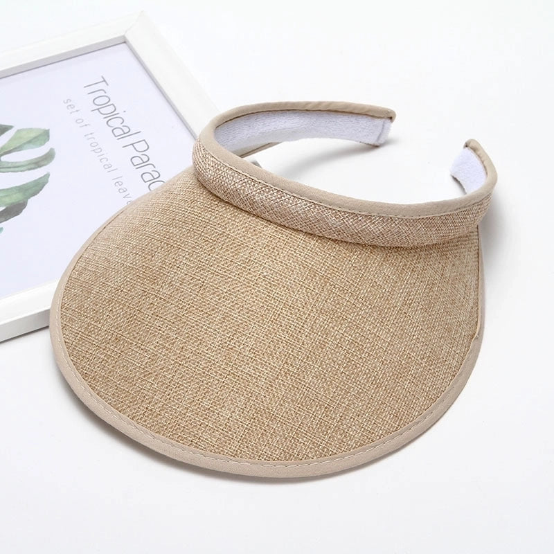 Women's Minimalist Solid Color Flat Eaves Straw Hat