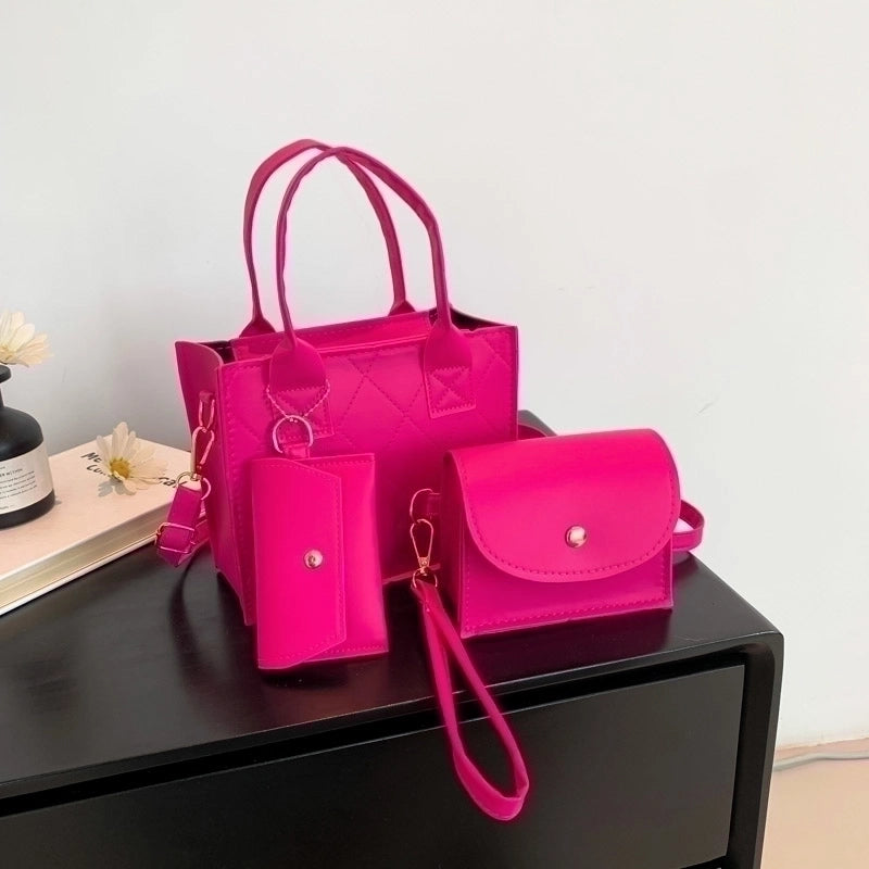 Women's All Seasons Pu Leather Solid Color Vintage Style Square Zipper Handbag