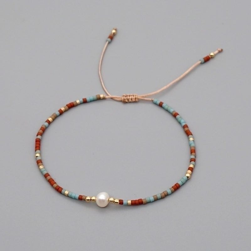 1 Piece Minimalist Circle Beaded Irregular Pearl Women's Bracelets