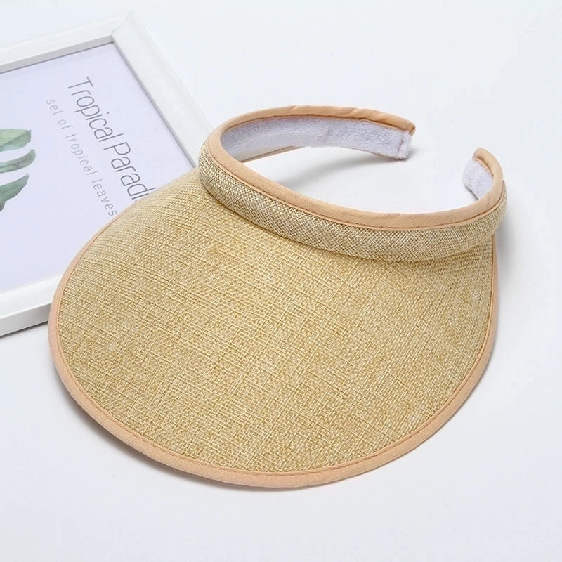 Women's Minimalist Solid Color Flat Eaves Straw Hat
