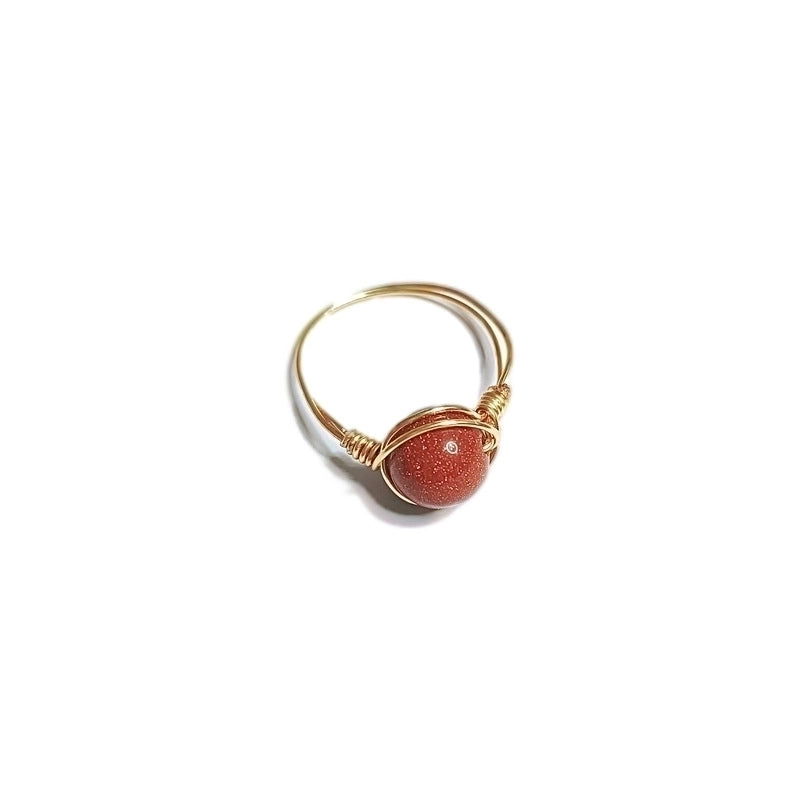 Fashion Round Natural Stone Rings 1 Piece