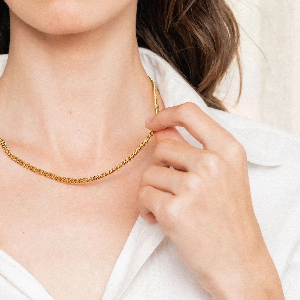 Chain Geometric Stainless Steel 18K Gold Plated Necklaces