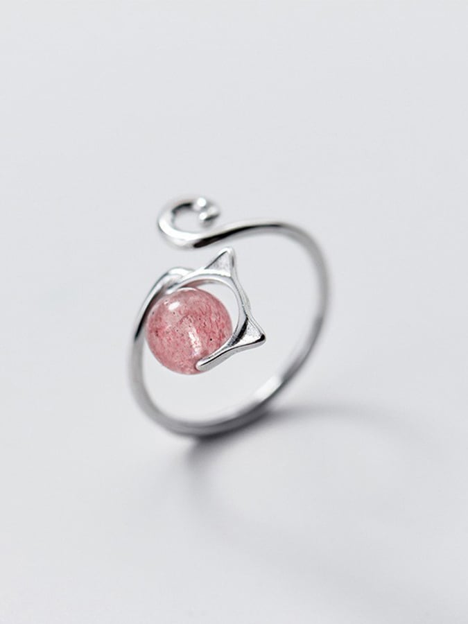 Ladies Fashionable And Personalized Geometric Cat Multi-Element Design Open Ring