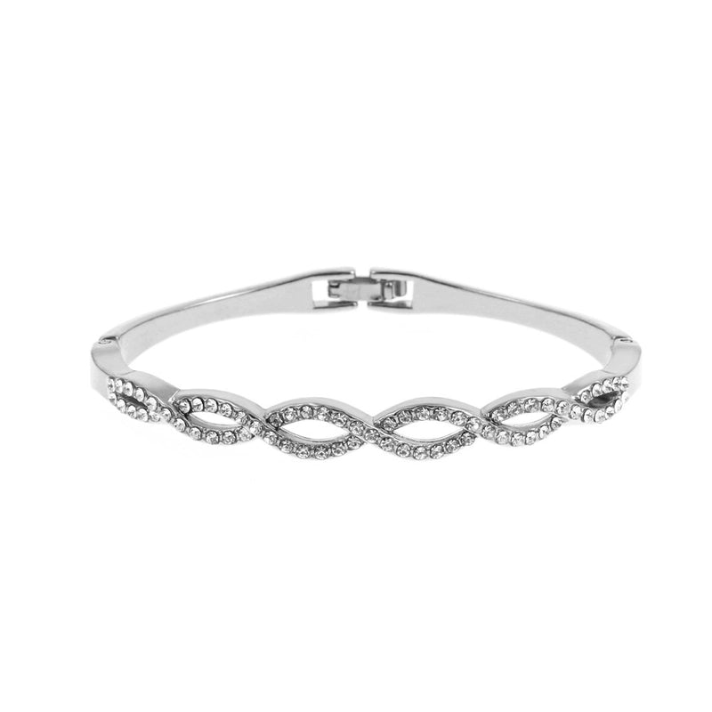 Alloy Gold Plated Silver Plated Fashion Plating Inlay Heart Shape Feather Bow Knot Bangle