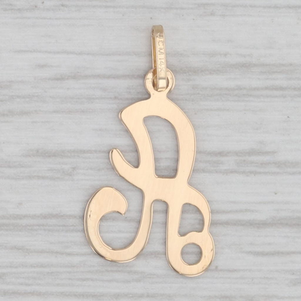 Letter Initial A Pendant 14k Yellow Gold Charm