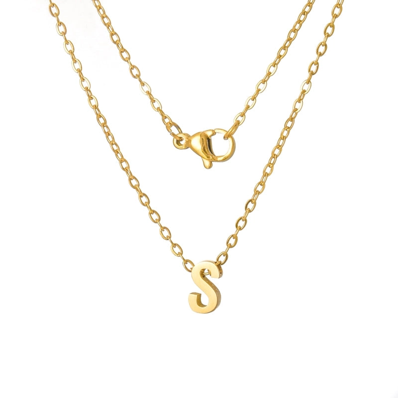 Titanium Steel Minimalist Plating Letter None Necklace
