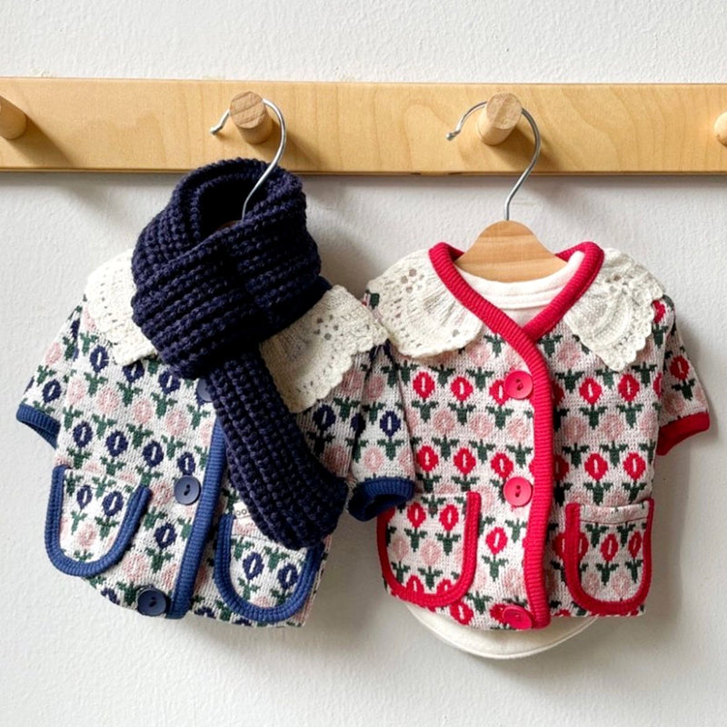 Tulips Printed Buttoned Dog Cat Coat