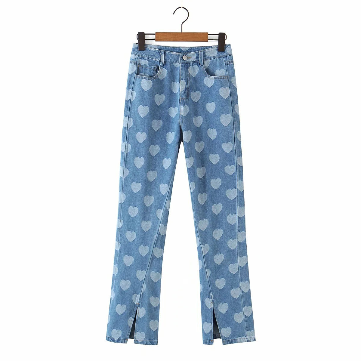 vintage heart print trousers  KF82797