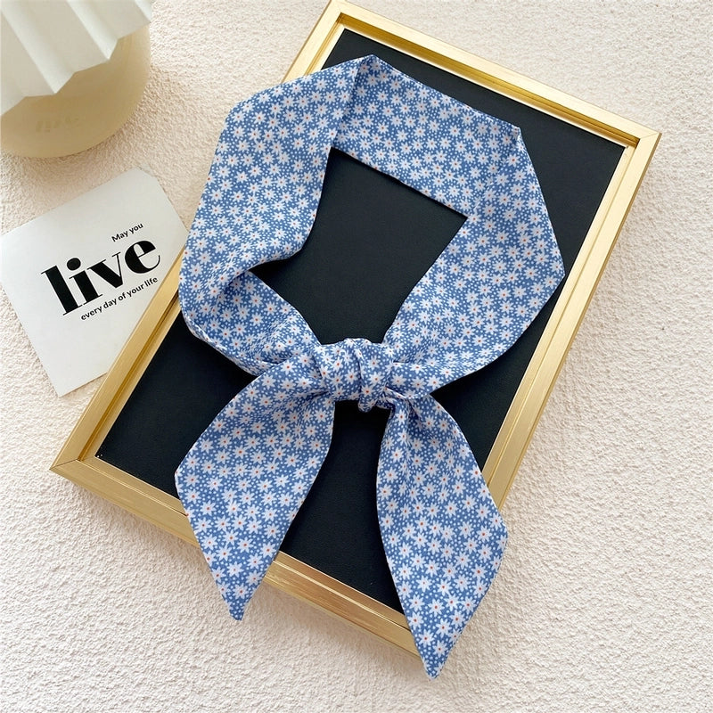 Fashion Printing Streamer Narrow Silk Scarf