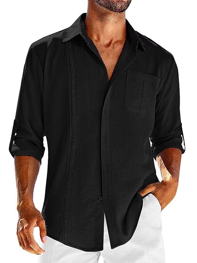 5-Pack Men's long sleeve zipper design casual shirt top