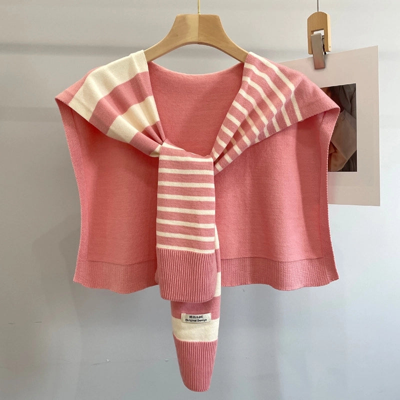 Unisex Casual Minimalist Stripe Polyester Shawl