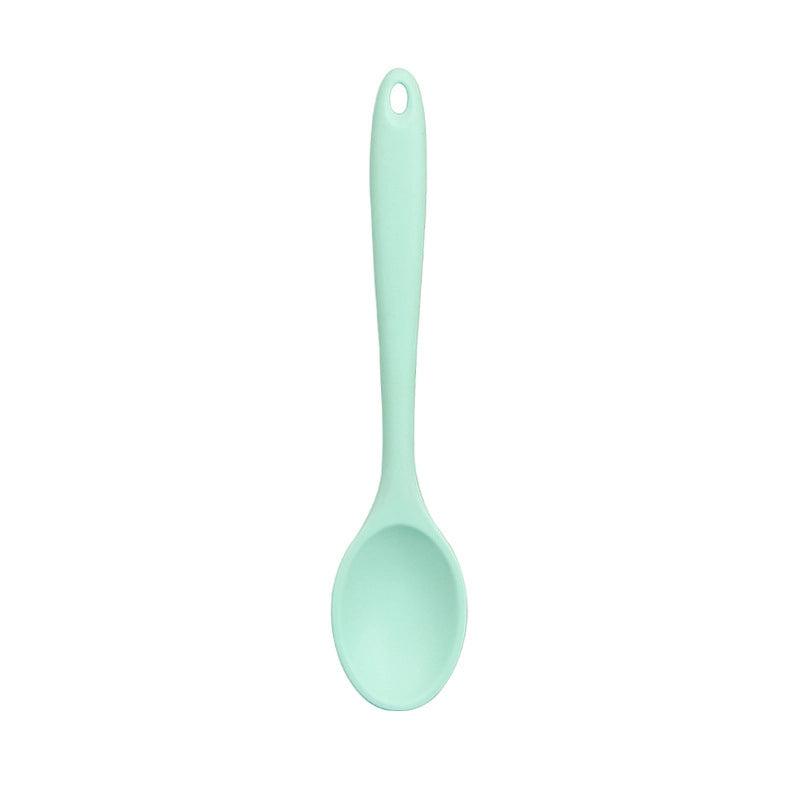 Food Grade Integrated Silicone All-inclusive Small Colander Small Soup Spoon Children Salad Mixing Spoon  In Stock