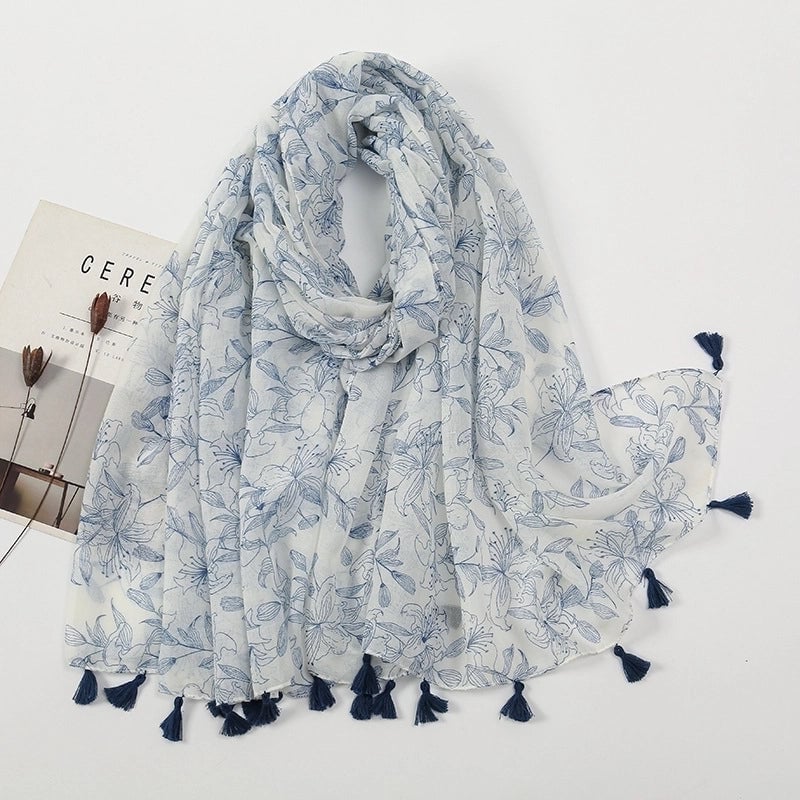 Women'S Bohemian Geometric Cotton And Linen Scarf