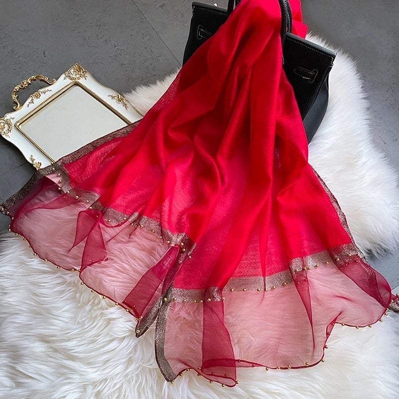 Women's Retro Solid Color Silk Silk Scarves