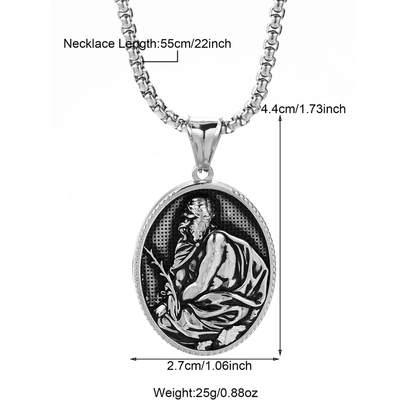Modern Style Classic Style Portrait Cross Solid Color 304 Stainless Steel 18K Gold Plated Round Pendant Necklace