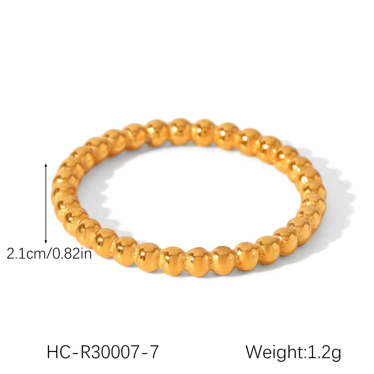 Ins Style Stainless Steel Twist Ring Female Round Bead Ring Star Chain Ring