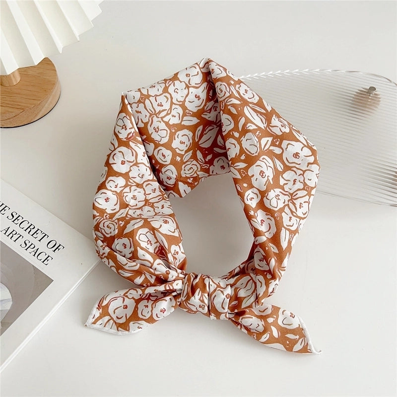 Women's Minimalist Flower Cotton And Linen Printing Scarf