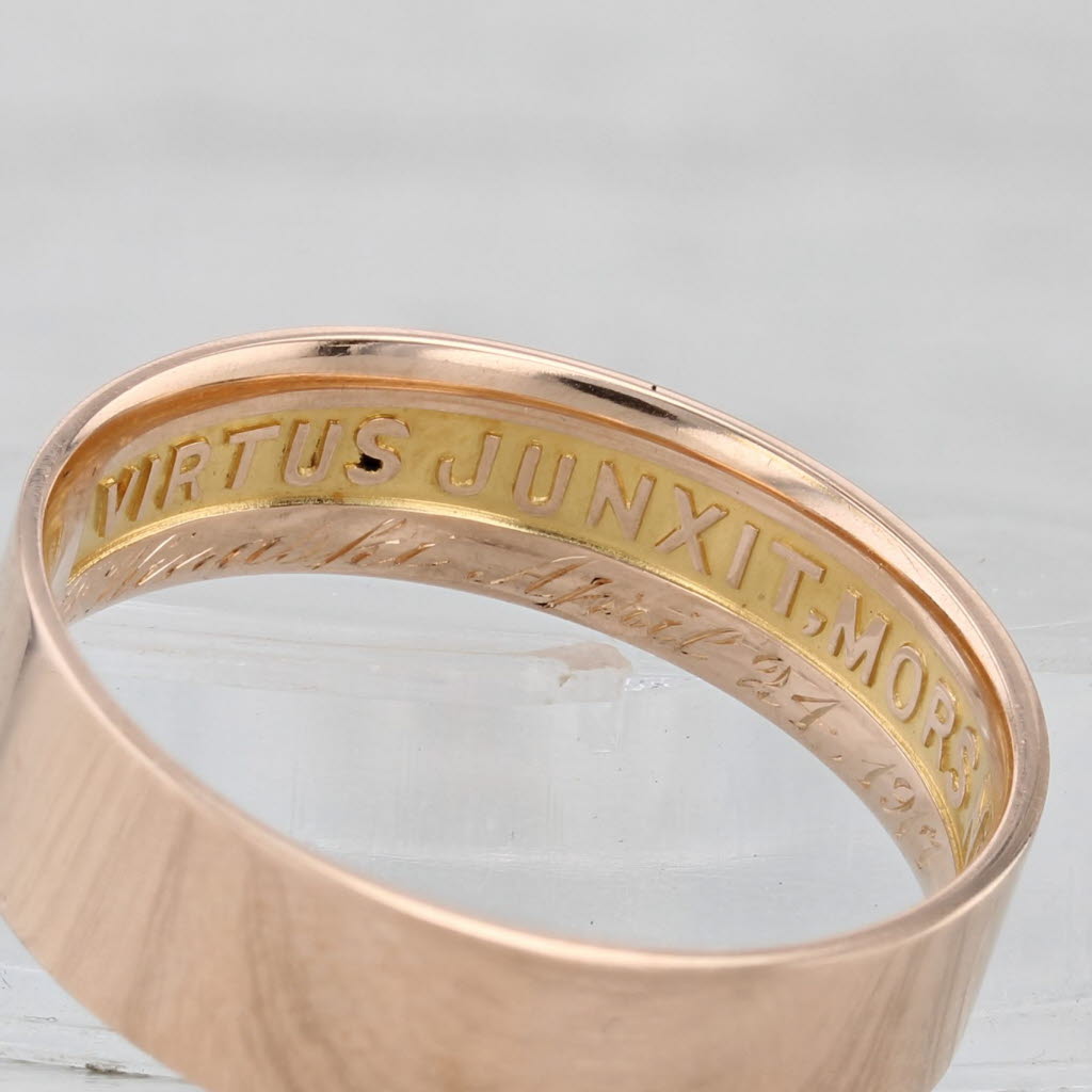Antique Scottish Rite 14th Degree Ring 14k Rose Gold Band Masonic Size 12