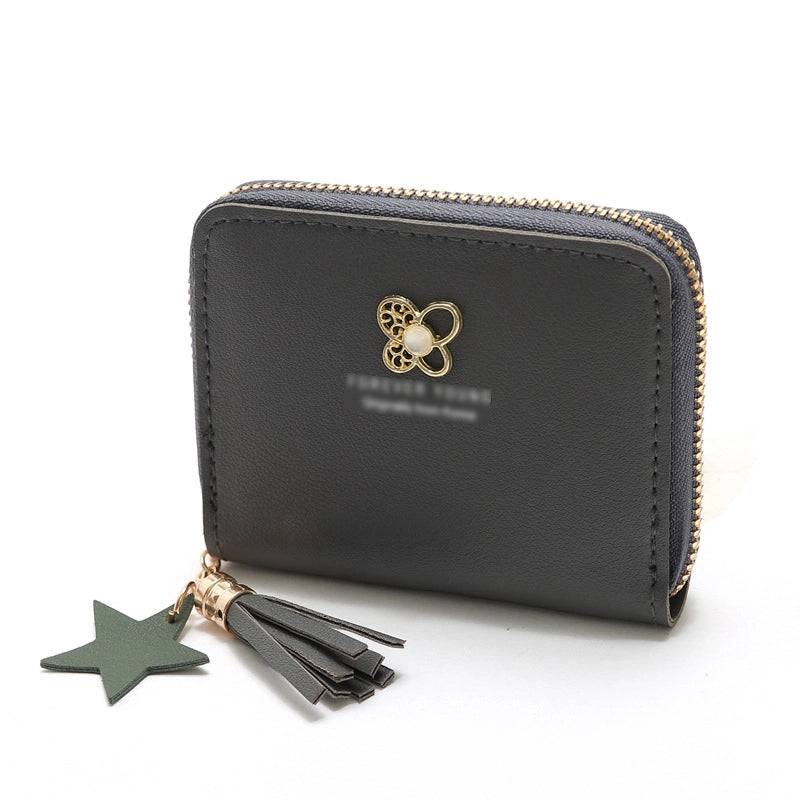 Korean Four-leaf Flower Zipper Short Wallet