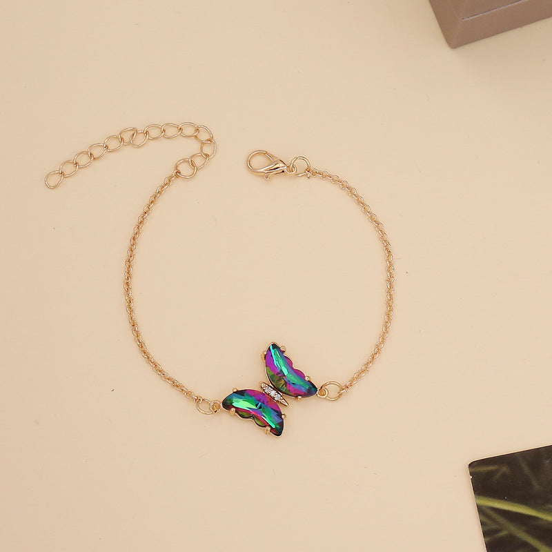 Women IG Style Butterfly Insect Glass Necklaces