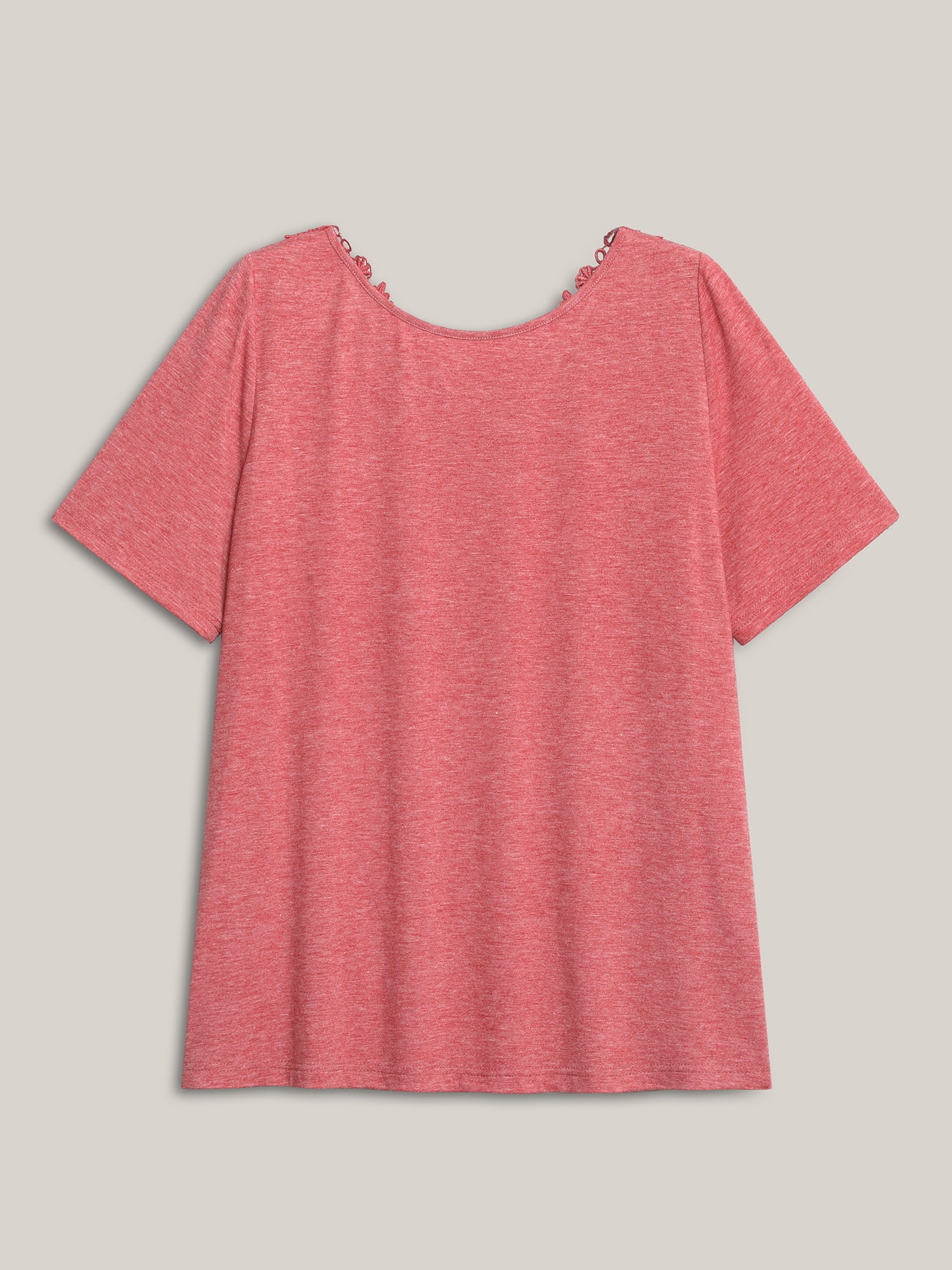 Stretchy Floral Backless Plain T-Shirt